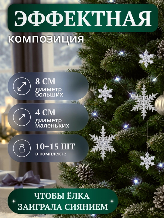 Новогодние елочные игрушки из акрила: снежинки, олени, сосульки, ангелочки