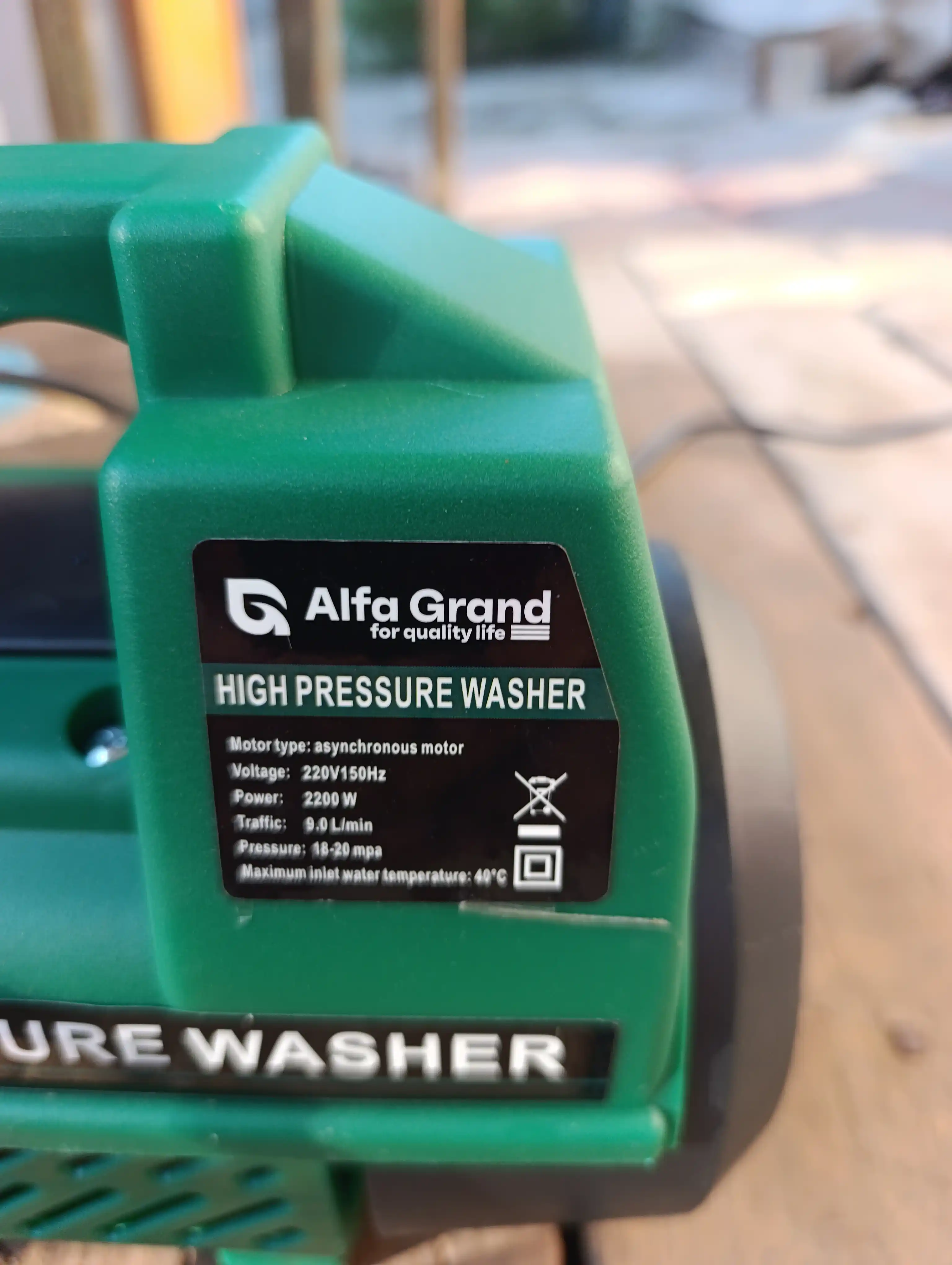 Alfa Karcher yuqori bosimli mashina, avtomobil yuvish moslamasi, 2200W - avtomobil yuvish qurilmasi
