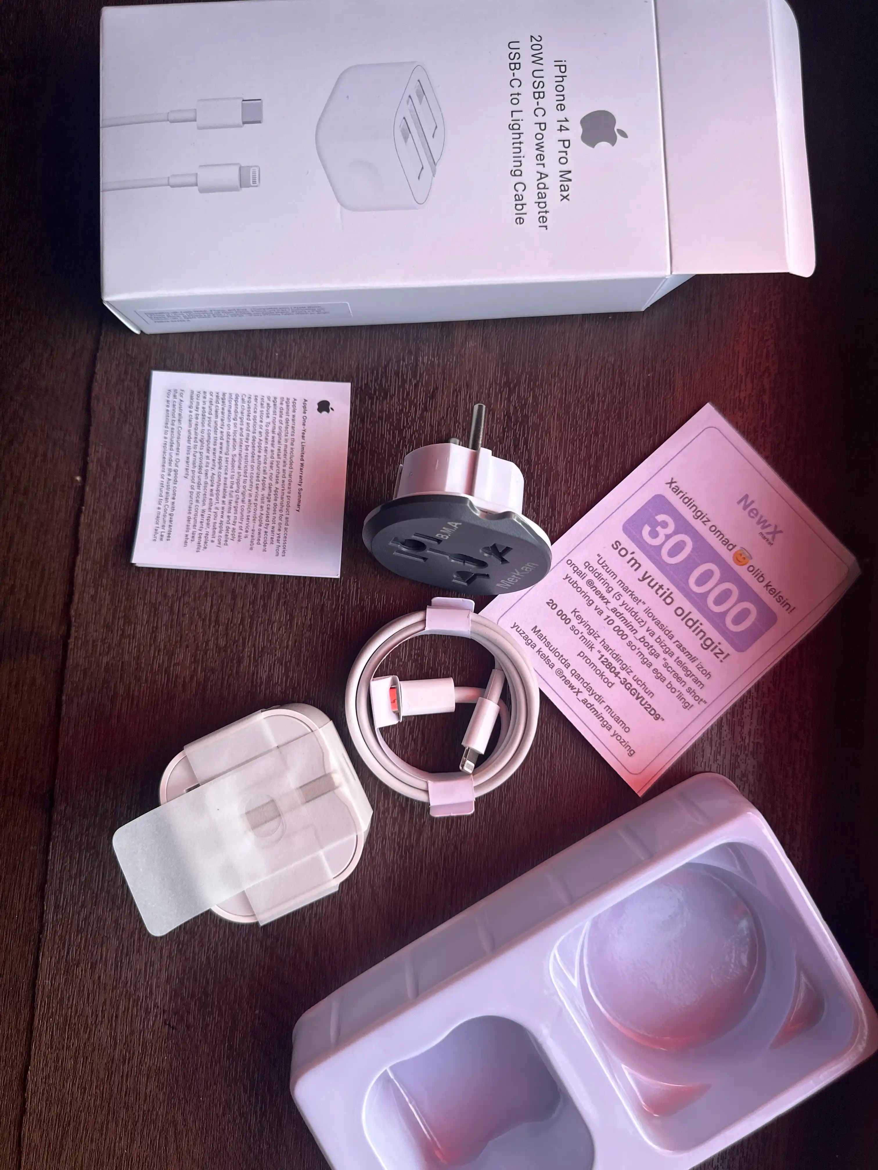 Зарядное устройство для iPhone, быстрая зарядка 20 Вт, с кабелем Type-C — Lightning