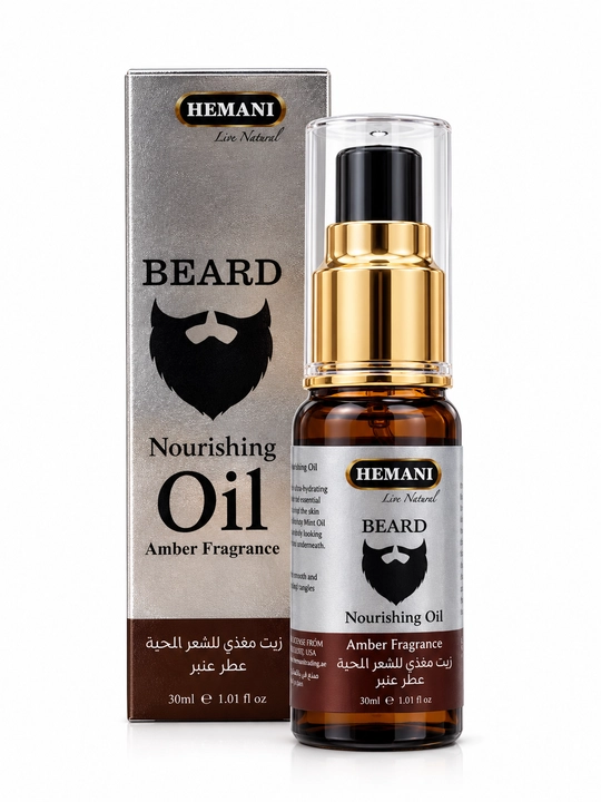HEMANI Beard Nourishing Oil — Питательное масло для бороды с ароматом янтаря, 30 мл