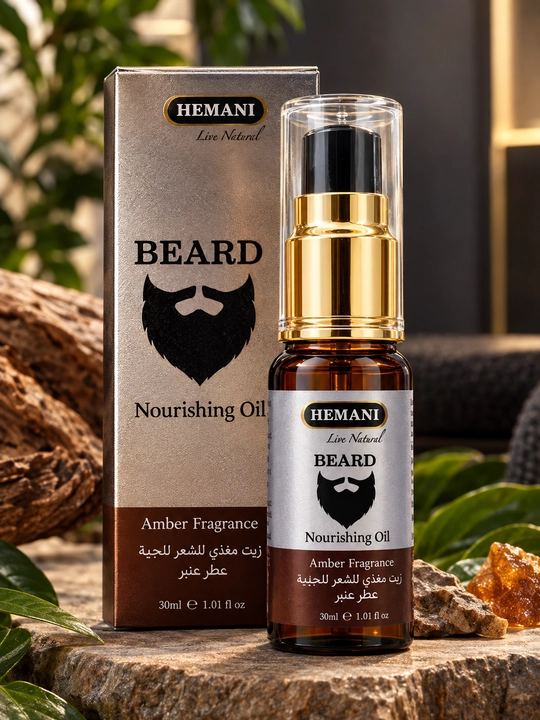 HEMANI Beard Nourishing Oil — Питательное масло для бороды с ароматом янтаря, 30 мл