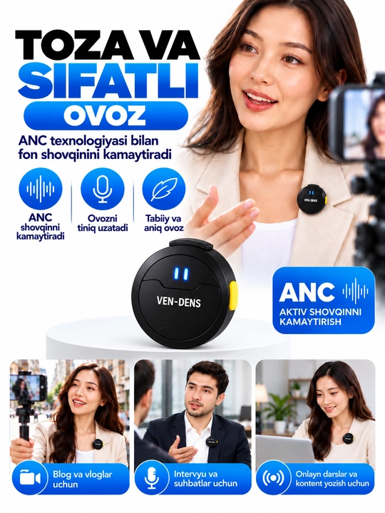 Mikrafon, mikrofon, mini mikrafon, simsiz mikrofon, petlichka, iphone va android uchun,anc