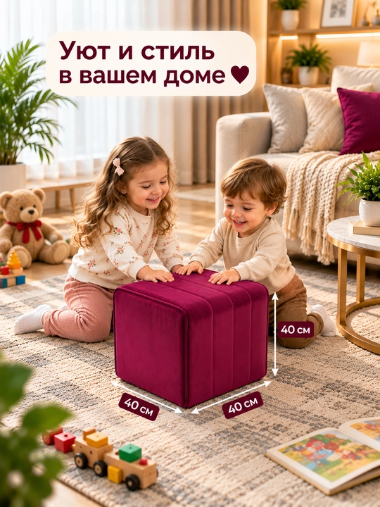 Мягкий пуфик в современном стиле