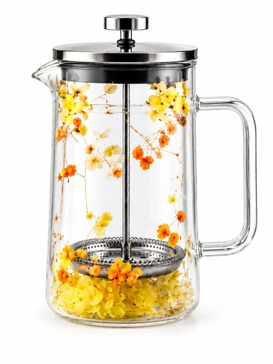 Gulli shisha choynak French Press 1000 ml, metall filtrli