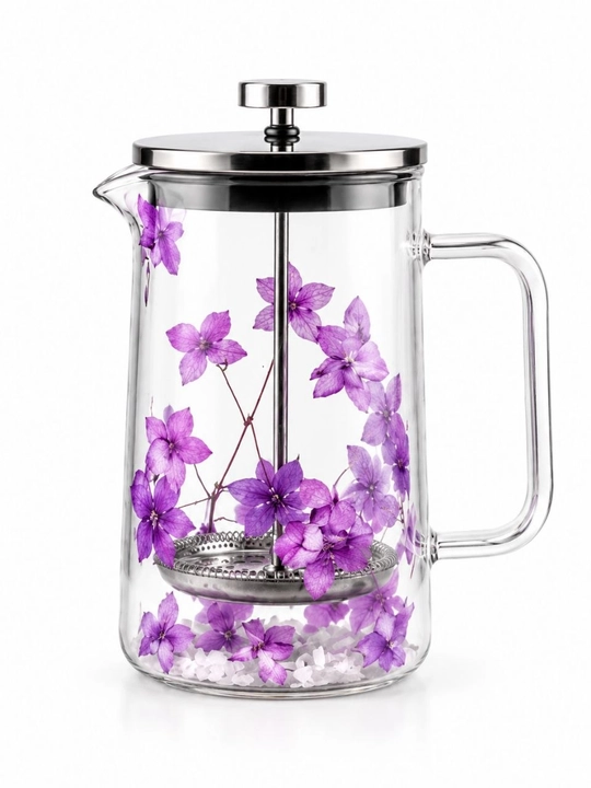 Gulli shisha choynak French Press 1000 ml, metall filtrli