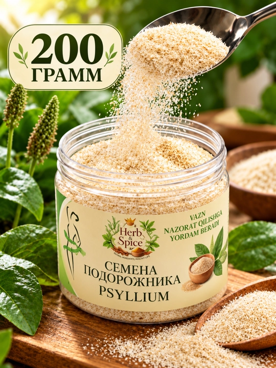 Psillium (bargizub urug‘i po‘stlog‘i), 100/200 g