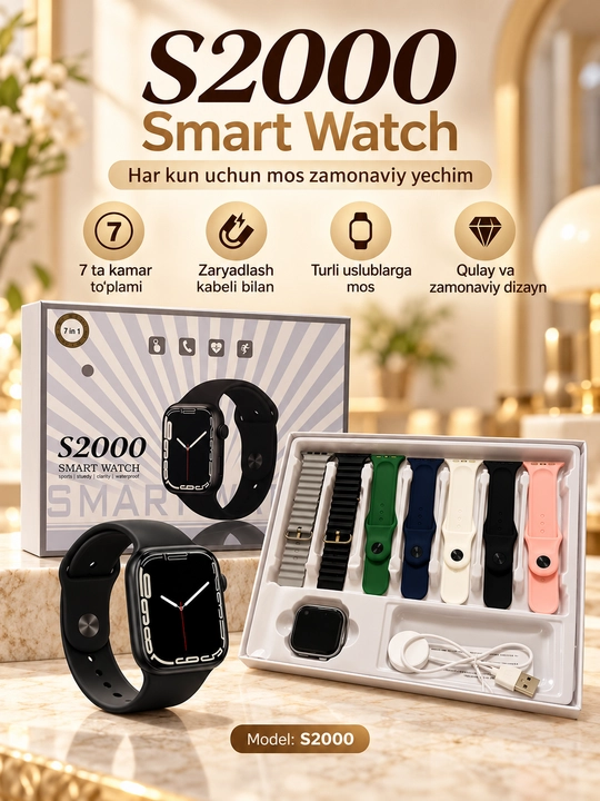 Aqlli soatlar Smart Watch 8 Big T800 Pro Max,Android iPhone uchun, simsiz zaryadlash