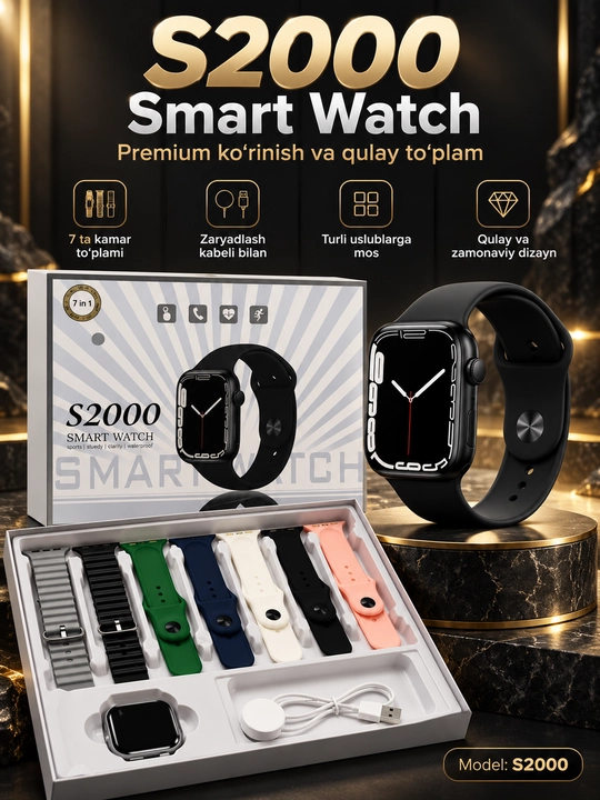 Aqlli soatlar Smart Watch 8 Big T800 Pro Max,Android iPhone uchun, simsiz zaryadlash