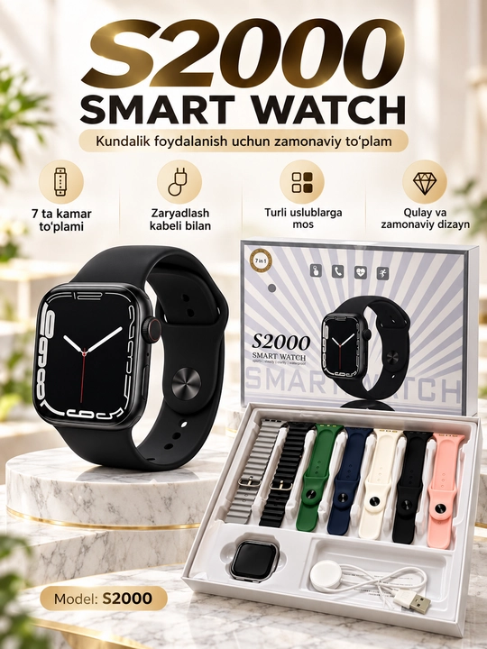 Aqlli soatlar Smart Watch 8 Big T800 Pro Max,Android iPhone uchun, simsiz zaryadlash