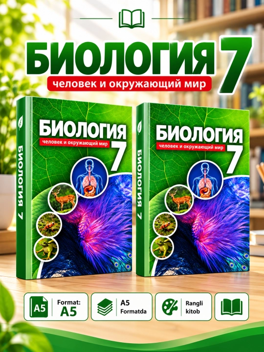 Биология 7-класс 2022 , A5 формат, на русском языке - 