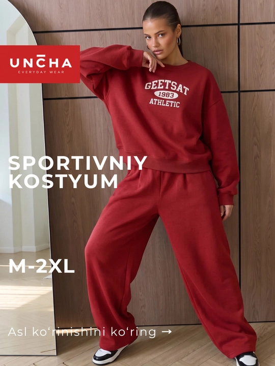 Dvoyka ayollar uchun, trikotaj sport kostyum — kofta va shimdan iborat UNCHA STORE - 