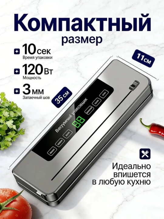 Oziq-ovqat vakuumli qadoqlash mashinasi + 10 ta sumka