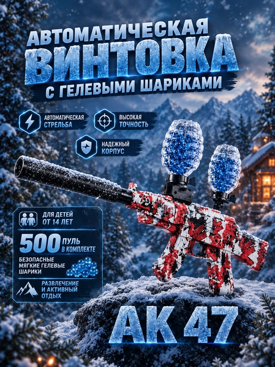 Bolalar uchun orbizli o'yinchoq avtomat Glock M416 AK47 MP5  gelli va suvli o'q otadi - 