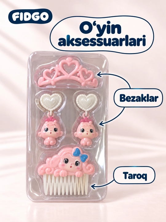 FIDGO qo‘g‘irchoqlari, liboslar va aksessuarlar bilan o‘yin to‘plamlari
