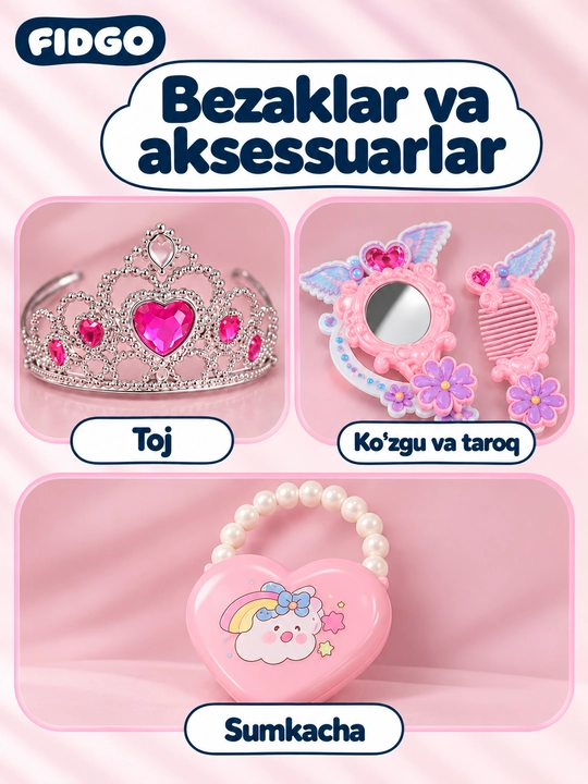 FIDGO qo‘g‘irchoqlari, liboslar va aksessuarlar bilan o‘yin to‘plamlari