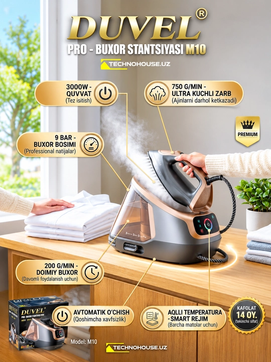 DUVEL M10 PRO bug'li dazmollash stansiyasi — 3000 Vt