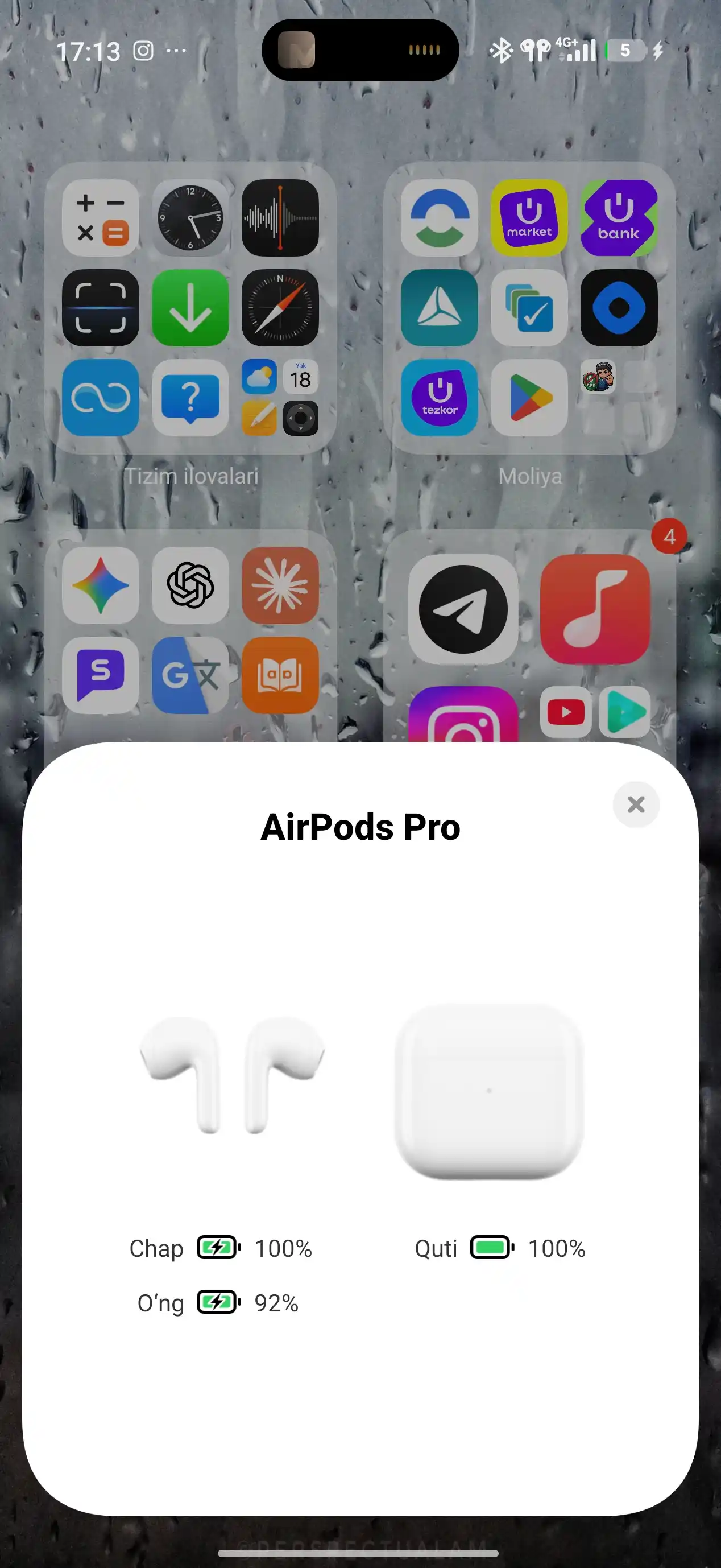 Simsiz quloqchinlar, Bluetooth, sensorli, barcha turdagi telefonlar uchun