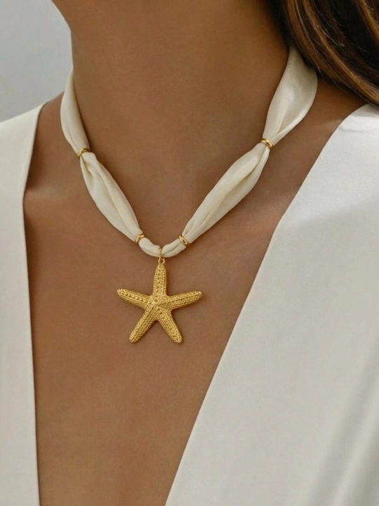 Ayollar uchun matoli choker kolye, tilla rang kulonli nafis va zamonaviy taqinchoq