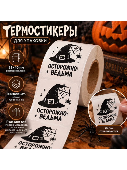 Самоклеящиеся наклейки Готика / Хэллоуин 58×40 мм тематический набор Hallowen - 