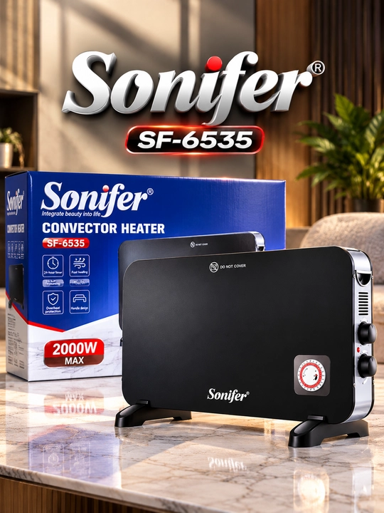 Обогреватель электрический Sonifer SF-6535, конвектор для дома и офиса, 2000Вт, с таймером - 