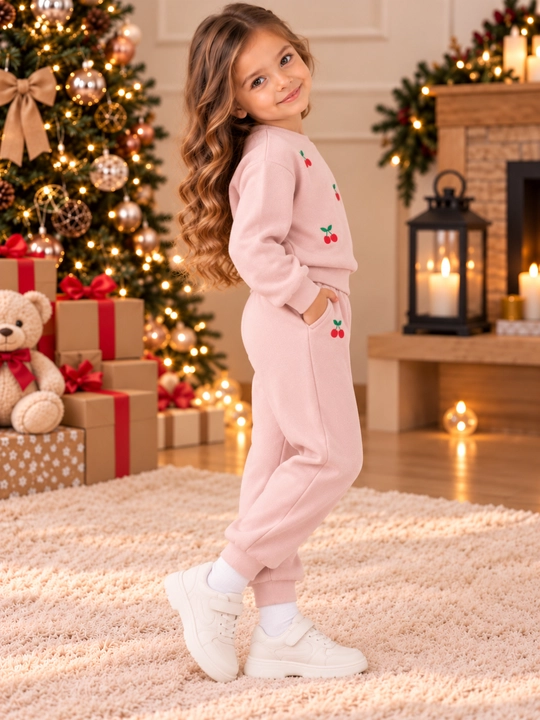 Костюм для девочки розовый кашемировый теплый двойка 4-5-6 лет