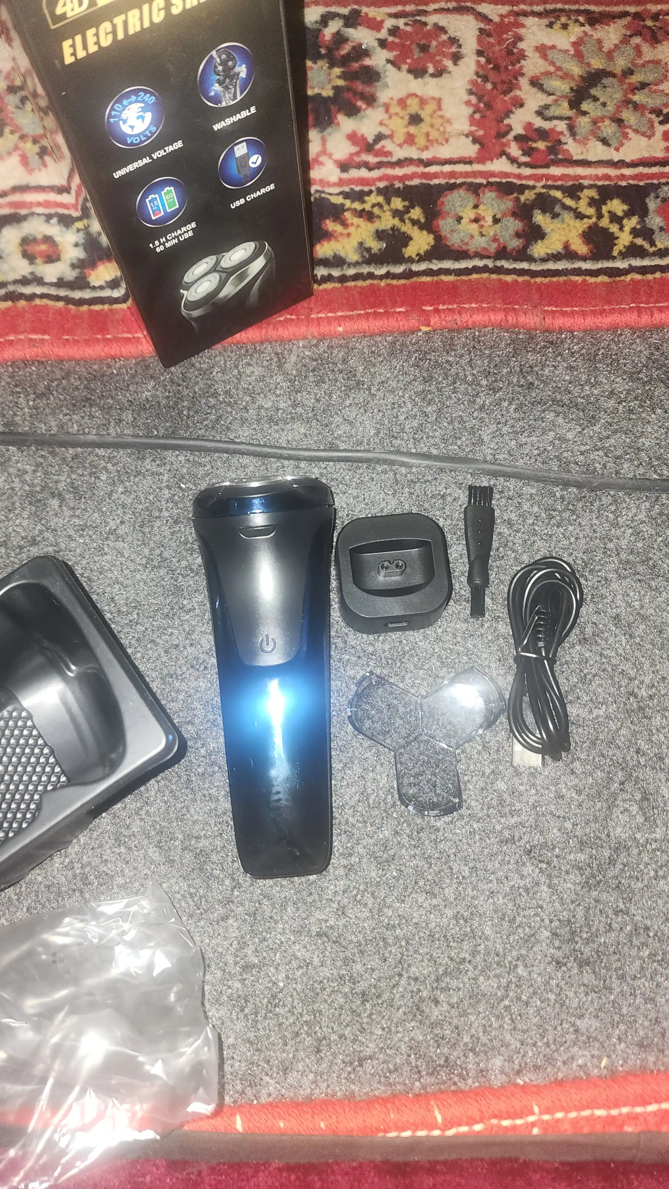 Elektr soqol olish mashinasi erkaklar uchun trimmer bilan, akkumulyatorli simsiz portativ