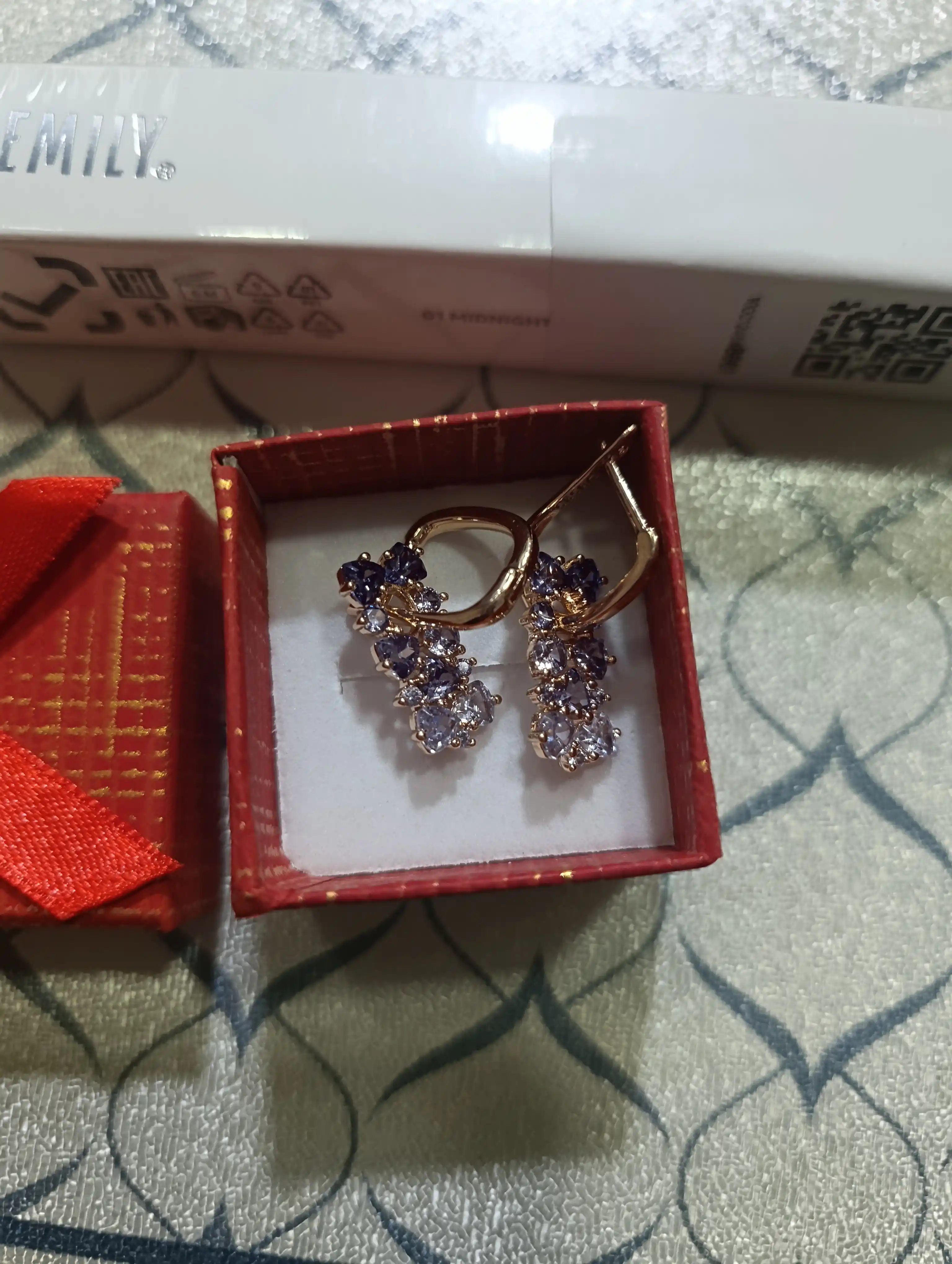 Серьги 585 RG Rose Gold с фианитами