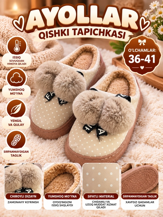 Женские зимние тапочки с мехом 36 41 - 