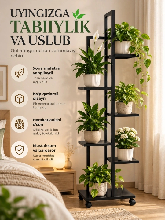 6 qavatli gul javoni - 