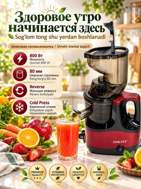 SK-01005 shnek sharbat chiqargich 800W sovuq press katta yuk
