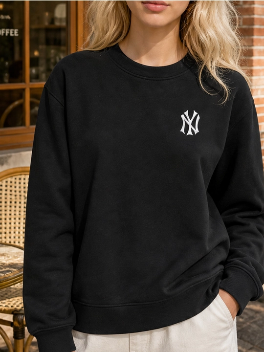 Ayollar uchun monogramma printli oversayz svitshot, bahor va kuzga mos