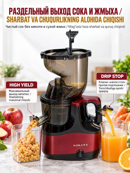 SK-01005 shnek sharbat chiqargich 800W sovuq press katta yuk