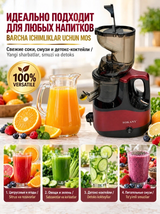 SK-01005 shnek sharbat chiqargich 800W sovuq press katta yuk