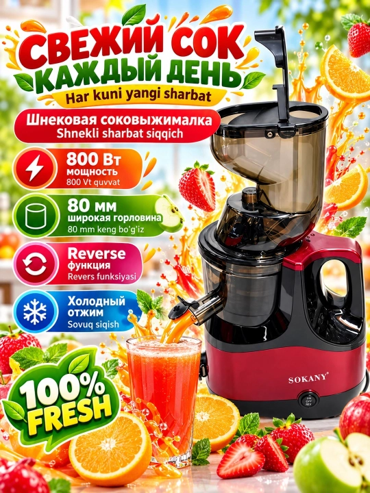 SK-01005 shnek sharbat chiqargich 800W sovuq press katta yuk
