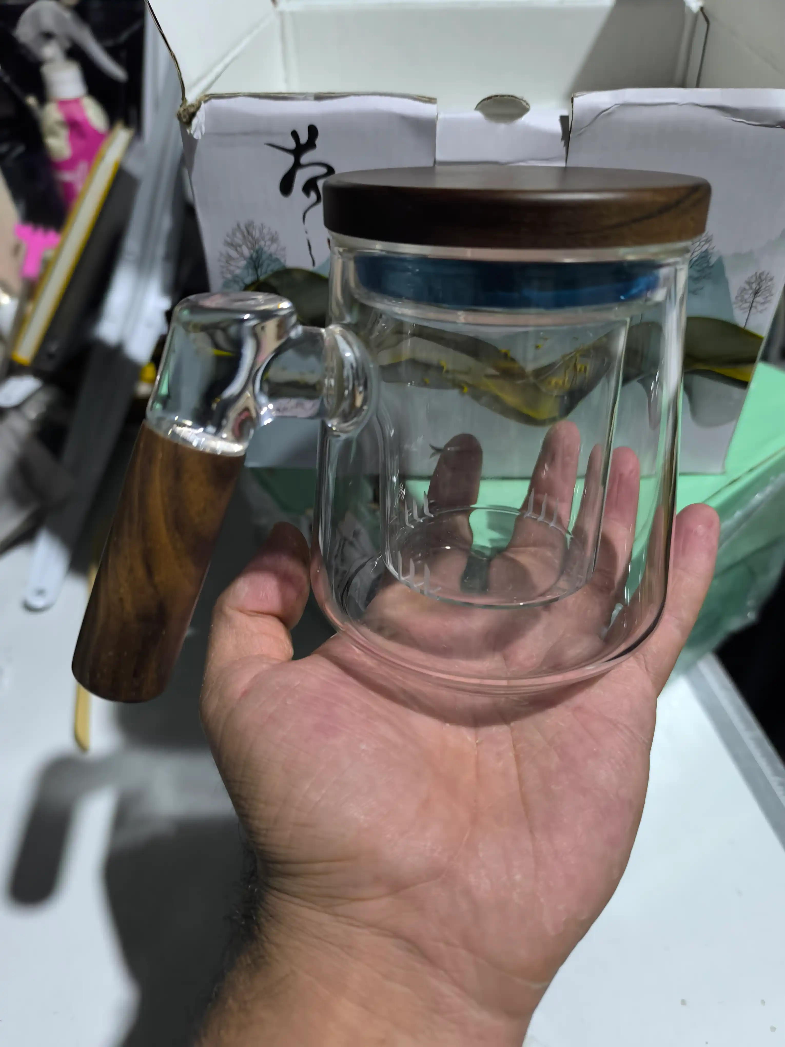 Choy damlash uchun krujka, qopqoq va filtr-damlagich bilan 500 ml