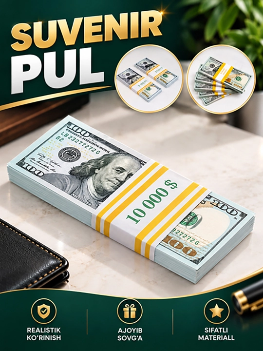 100$ Dollarlik suvenir pul — haqiqiydek - 