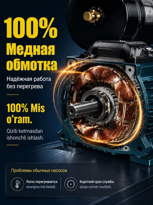 Водяной насос MZN-250A , 100% медный, автомат водяной