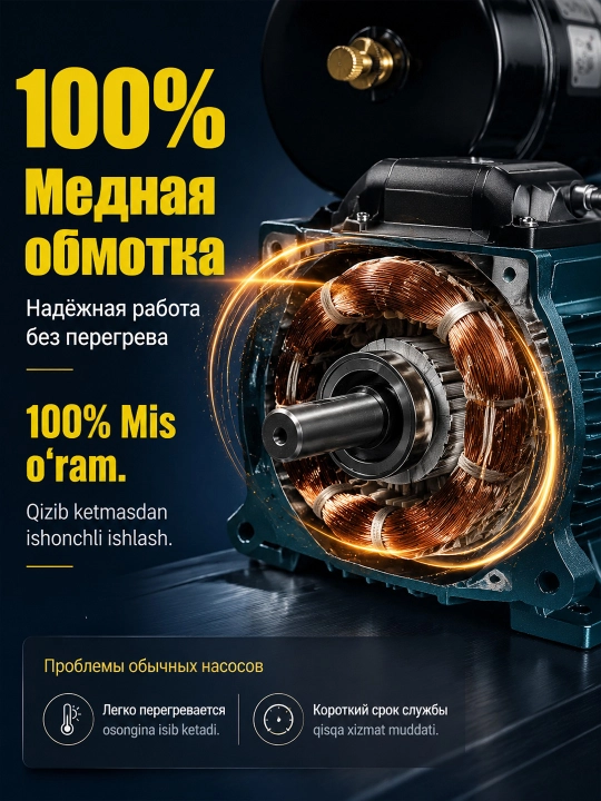 Водяной насос MZN-250A , 100% медный, автомат водяной