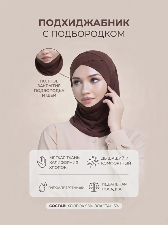 Dahan hijob qalpoqchasi, ayollar ro‘molchasi, balaklava, kaliforniya matosi - 