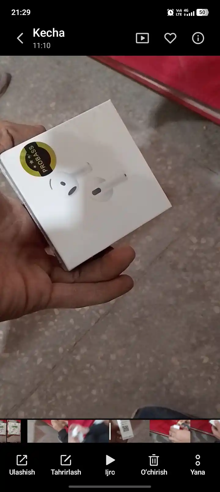 Simsiz quloqchinlar Pods 4, iPhone va Android uchun naushnik sensorli