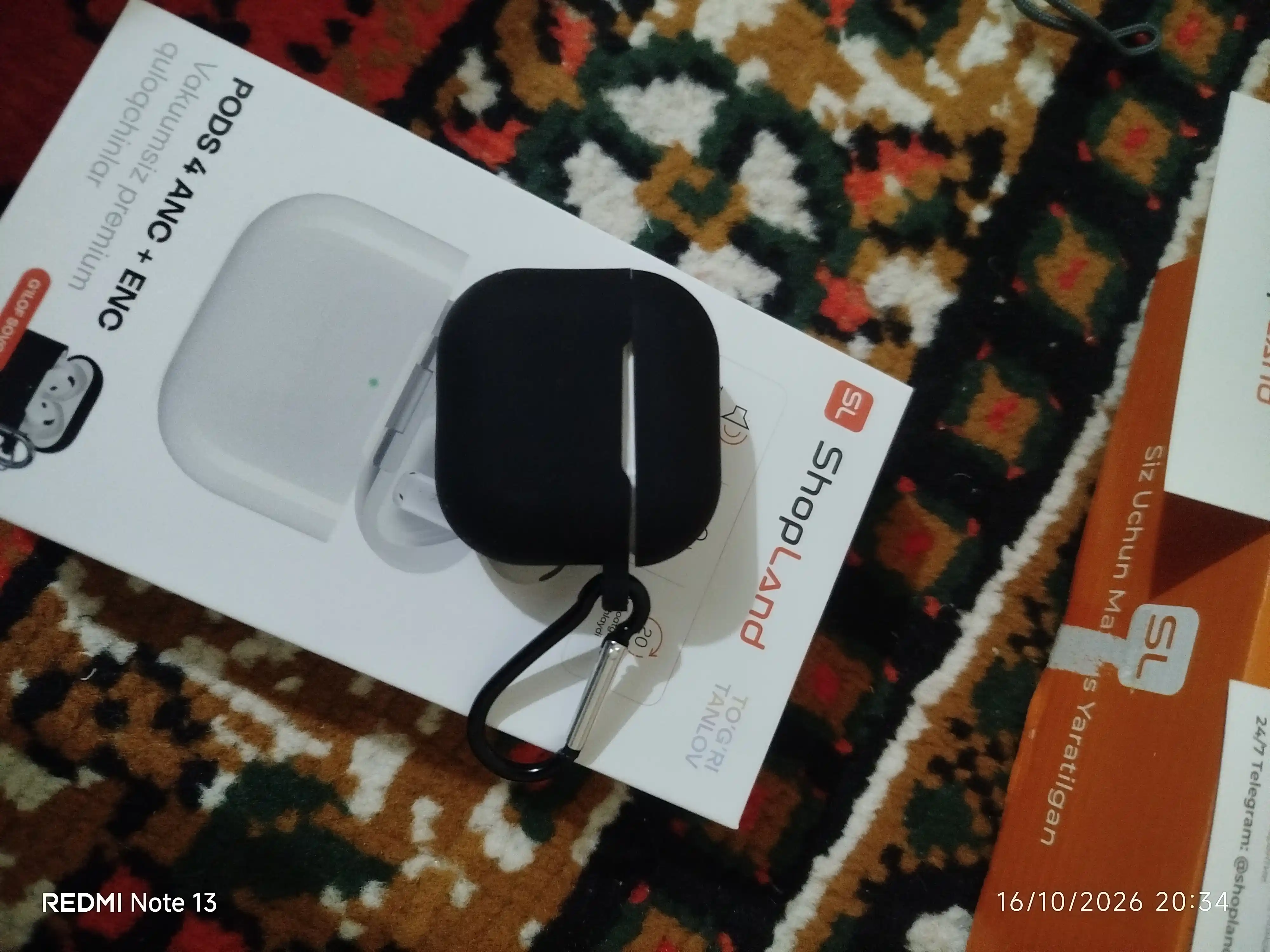 ShopLand Pods 4 ANC + ENC simsiz quloqchinlar, vakuumsiz, mikrofonli, iPhone va Android
