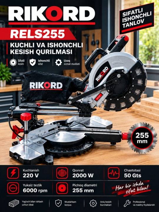 Yog'och kesish uchun arra, Fanera  DSP kesish uchun, Tarsovka, Relsli Tarsovka, R Rels255 - 