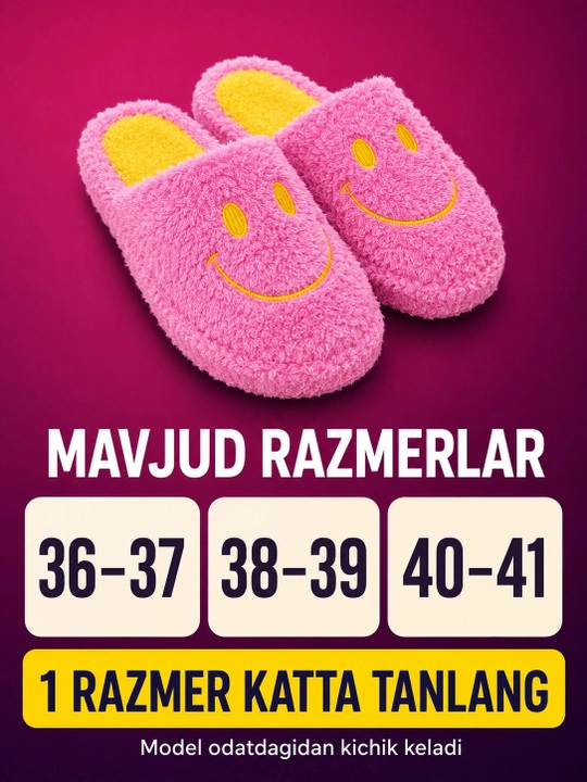 Ayollar uchun yumshoq uy shippaklari, yopiq shippaklar, tabassumli dizayn, 36-41