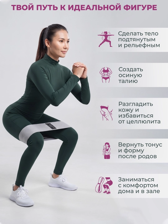 Фитнес резинки для ног и ягодиц, набор эспандеров 5 штук, для йоги и тренировок