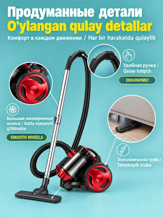 SOKANY Kuchli 2000 Vt changyutgich SK-13015, teleskopik quvur, 1,5 l