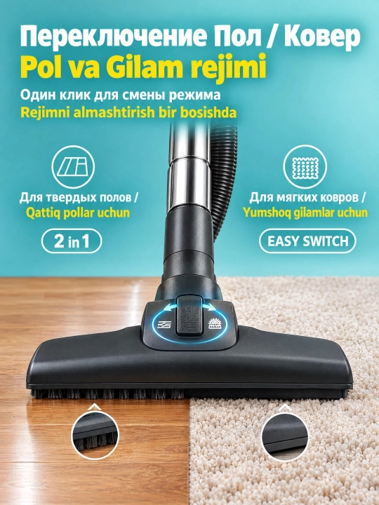 SOKANY Kuchli 2000 Vt changyutgich SK-13015, teleskopik quvur, 1,5 l