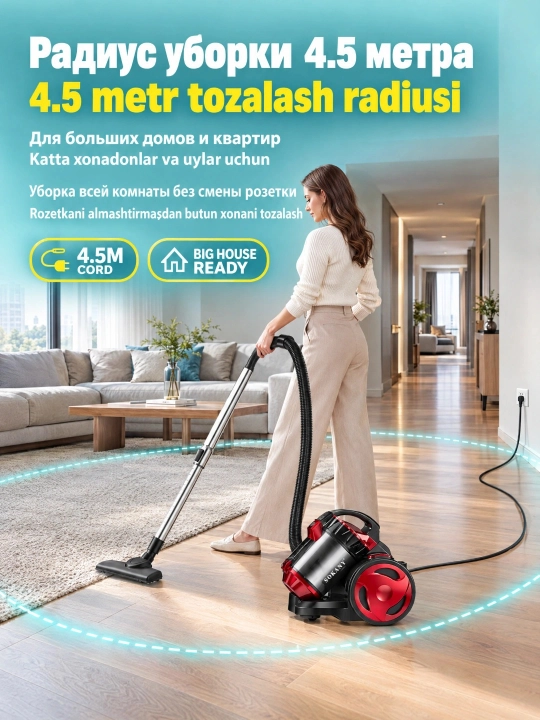 SOKANY Kuchli 2000 Vt changyutgich SK-13015, teleskopik quvur, 1,5 l