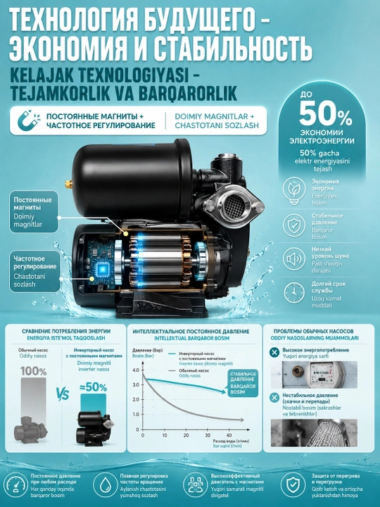 MOON permanent magnet frequency pump, suv nasosi 370W, 550W, suv nasos pompa