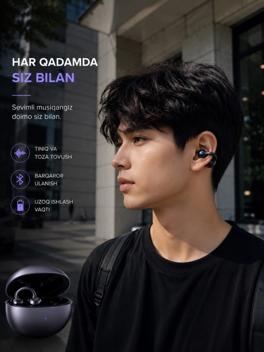 Simsiz Bluetooth naushniklar, mikrofon va zaryadlash qutisi bilan, quloqchinlar, airpods