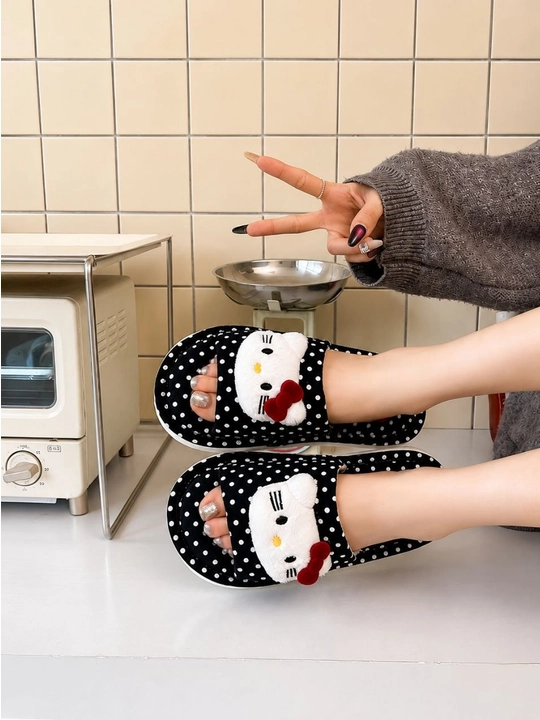 Ayol qizlar uy shippaklari, yumshoq va sirpanmaydigan shippak, Hello kitty tapochkalari